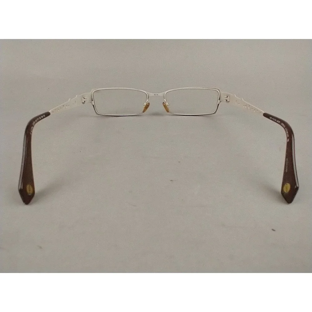 Fysh UK 3378 111 Brown White Rectangular Eyeglass Frames 52-18-135 with Case